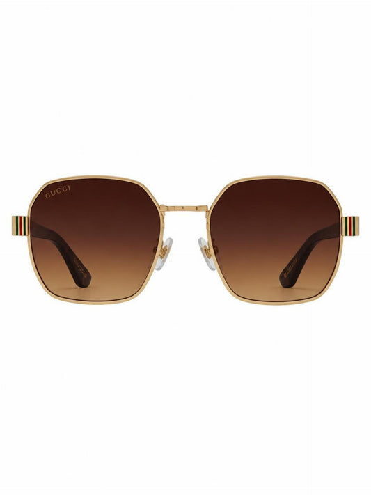 Luxury Square Sunglasses with Gold Metal Frame