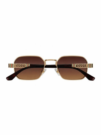 Luxury Square Sunglasses with Gold Metal Frame