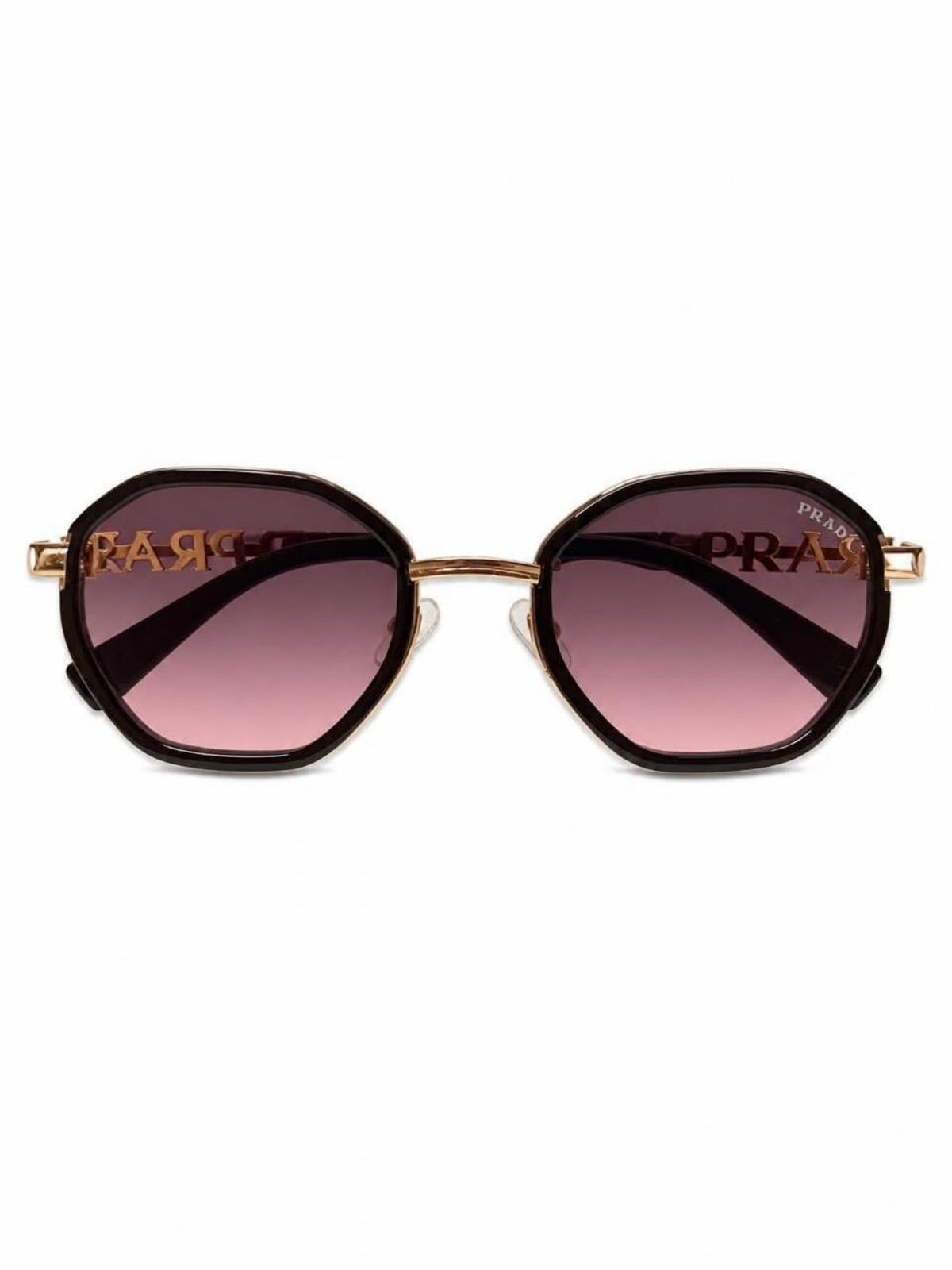 Vintage Oval Sunglasses with Gold Metal Frame