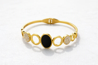 Geometric Gold & Black Bracelet