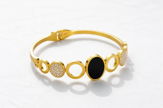 Geometric Gold & Black Bracelet